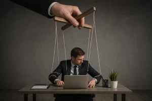 Een interim manager werkt zelfstandig, maar wordt zichtbaar gestuurd door onzichtbare macht en strakke controle.