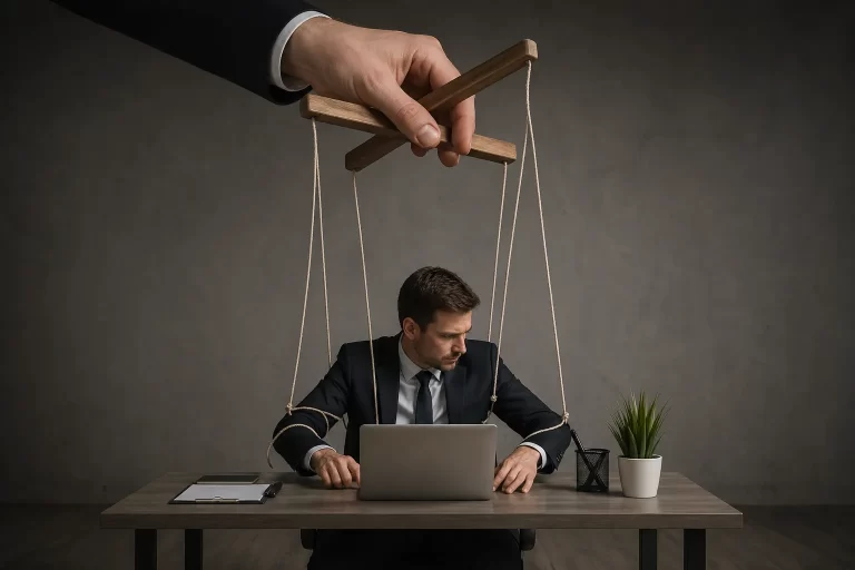 Een interim manager werkt zelfstandig, maar wordt zichtbaar gestuurd door onzichtbare macht en strakke controle.