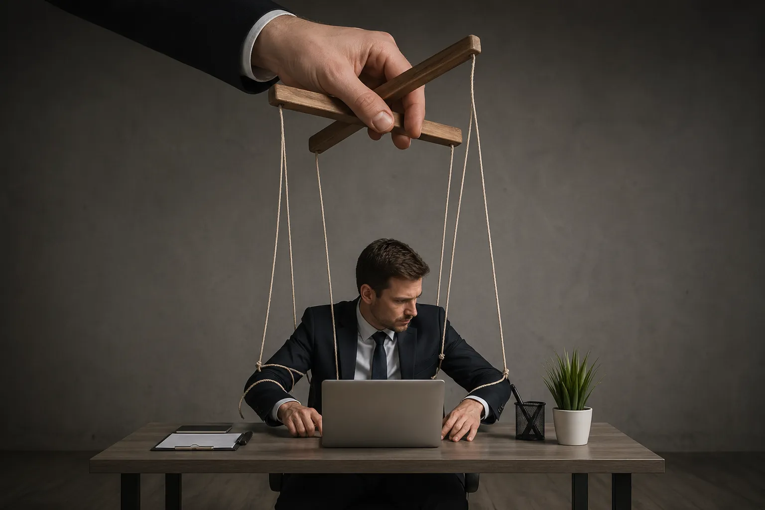 Een interim manager werkt zelfstandig, maar wordt zichtbaar gestuurd door onzichtbare macht en strakke controle.